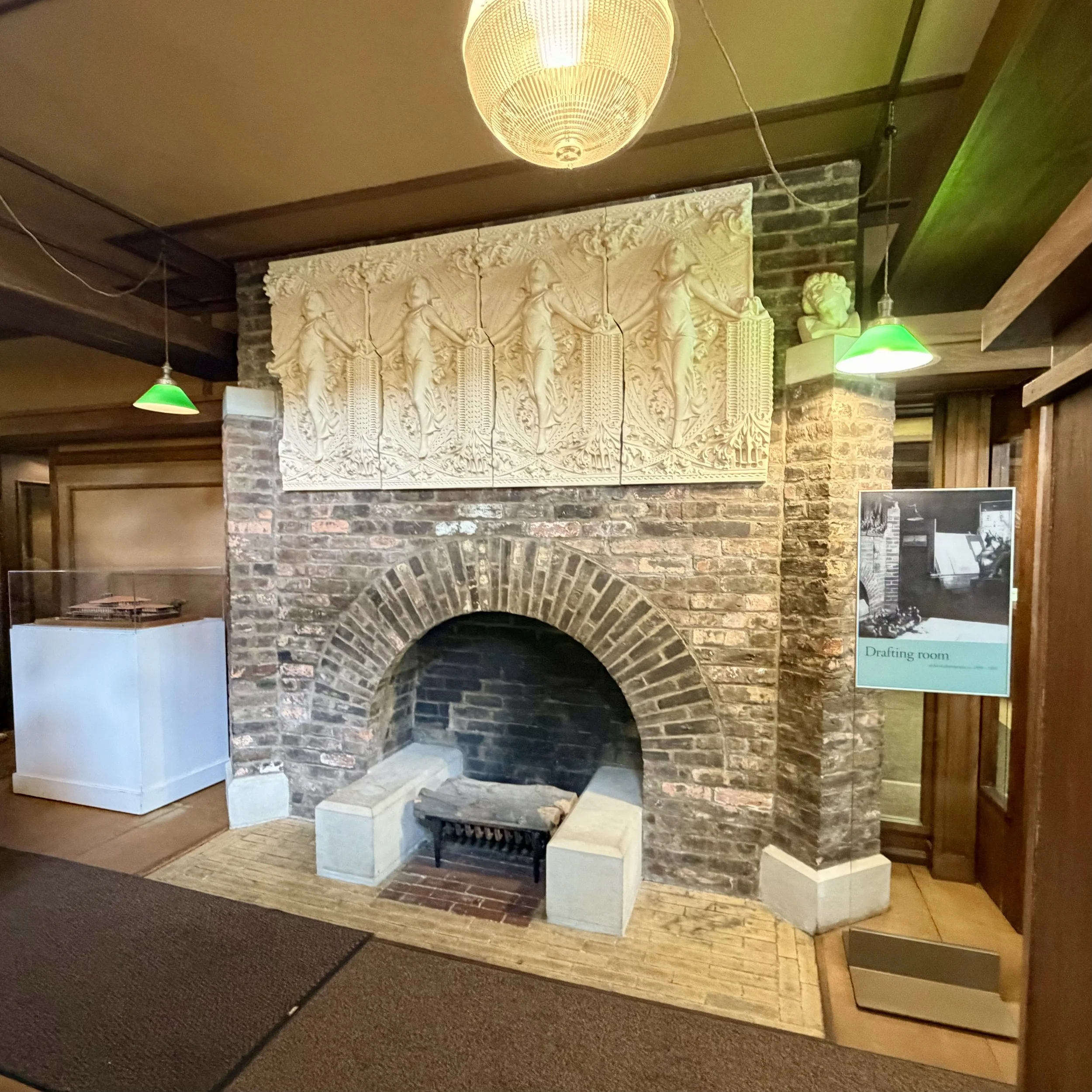 Drafting room fireplace
