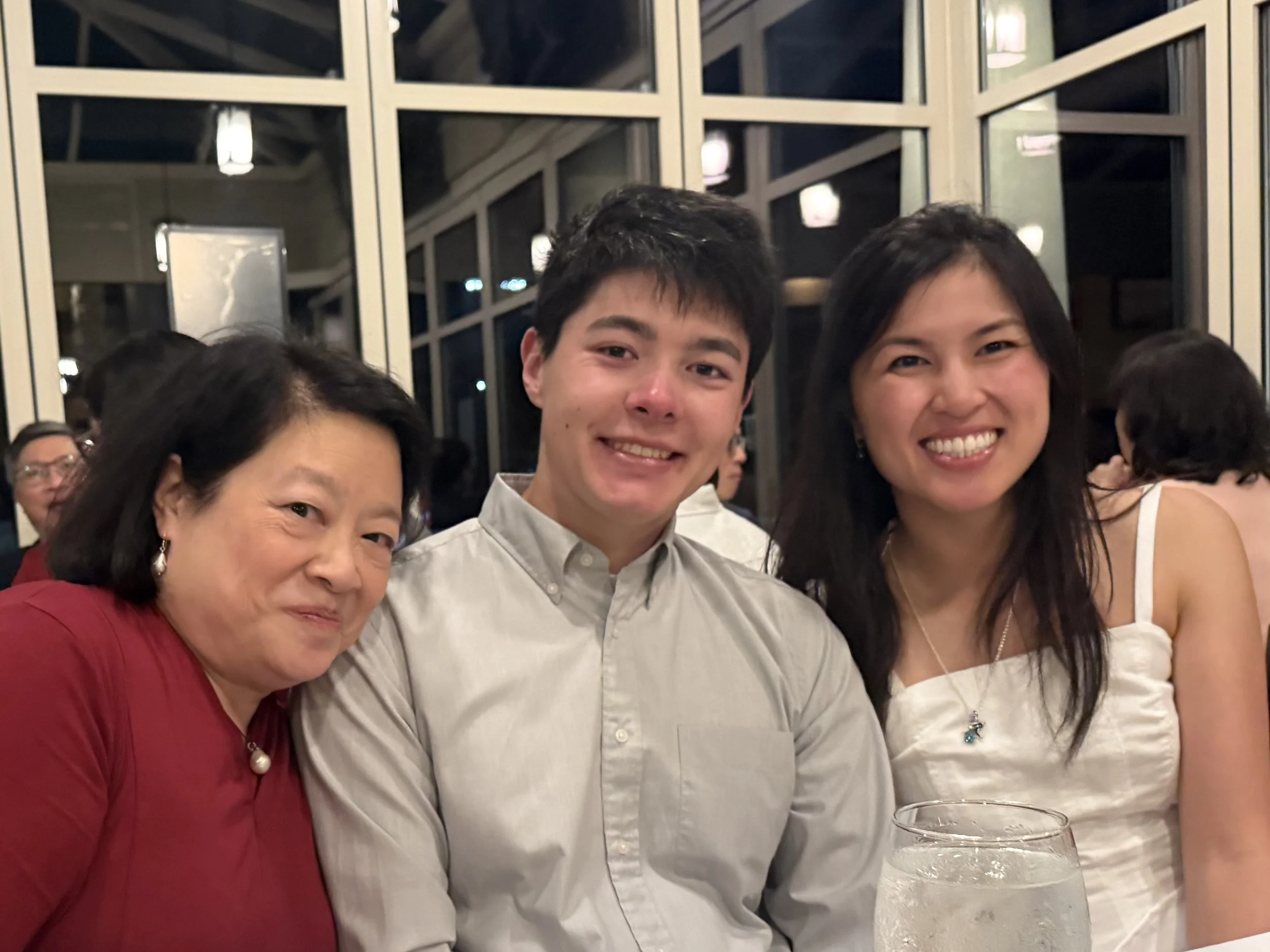 Linda, Tigar, and Christine (groom and bride)