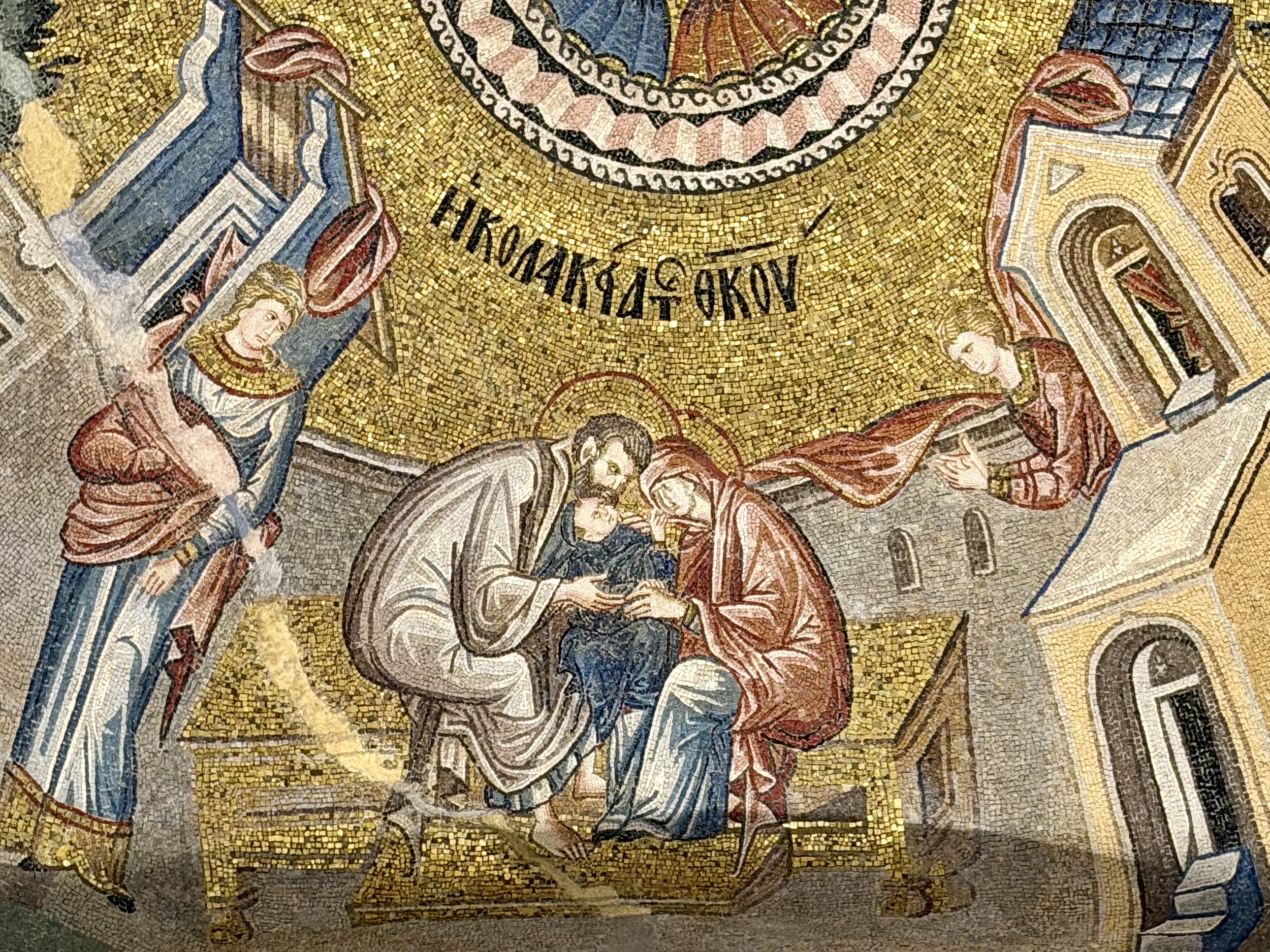 Mary receiving affection from her parents