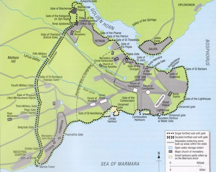 Source: The Walls of Constantinople AD 324–1453 by Stephen Turnbull