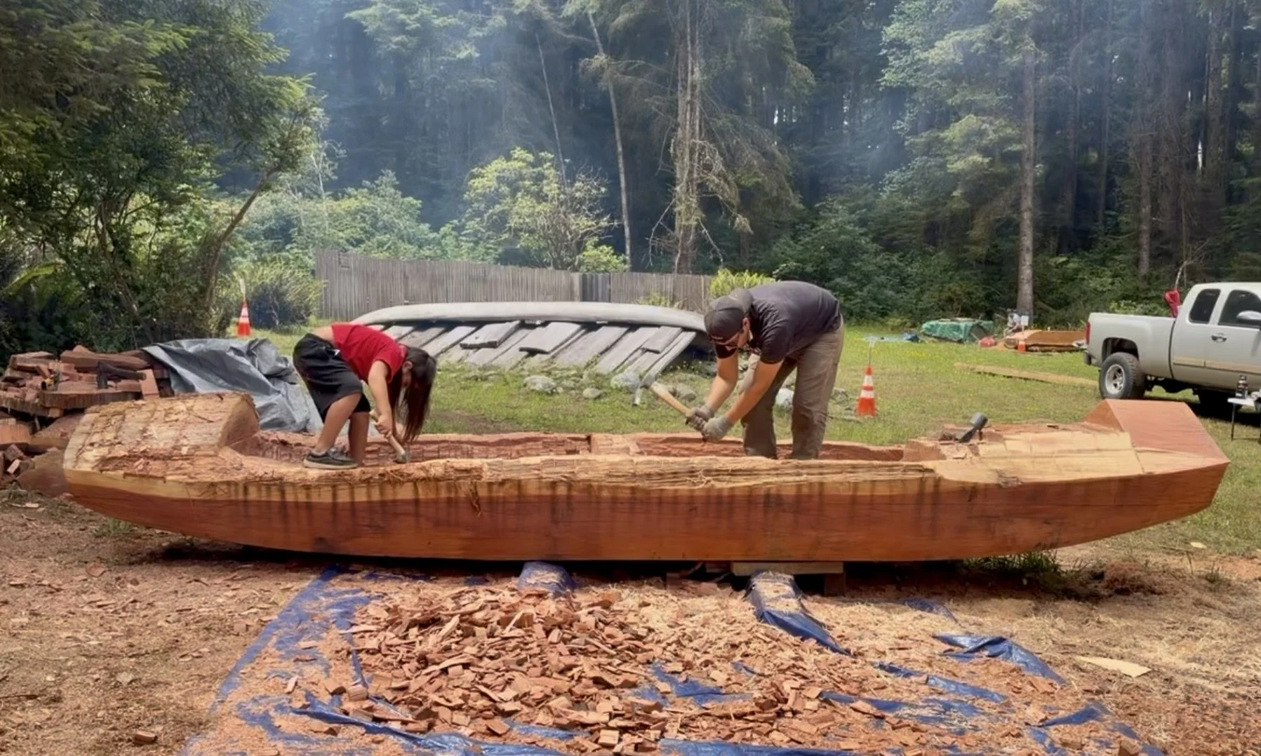 Canoe building in progress!