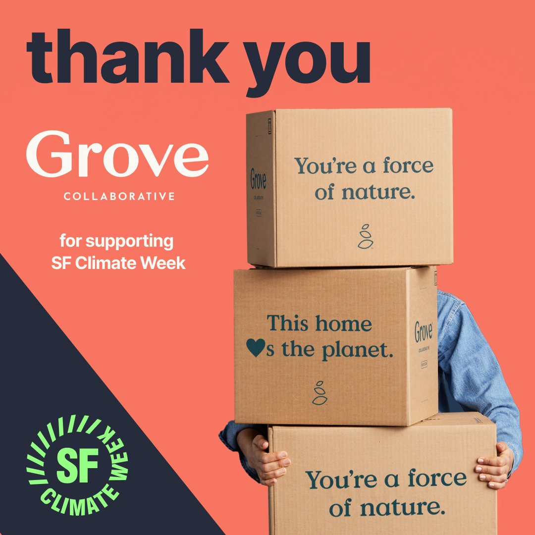 A huge shout-out to @grovecollaborative Collaborative for their vibrant support during SF Climate Week! 

Headquartered in San Francisco, @grovecollaborative's commitment to sustainability helped fuel our week&rsquo;s success, as their products were 
