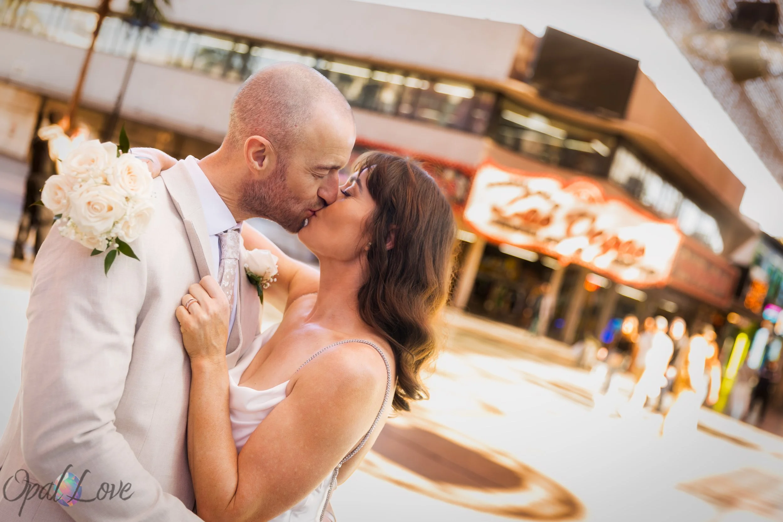 Fun Las Vegas Elopement Photo Tour from Bliss Chapel to the Strip
