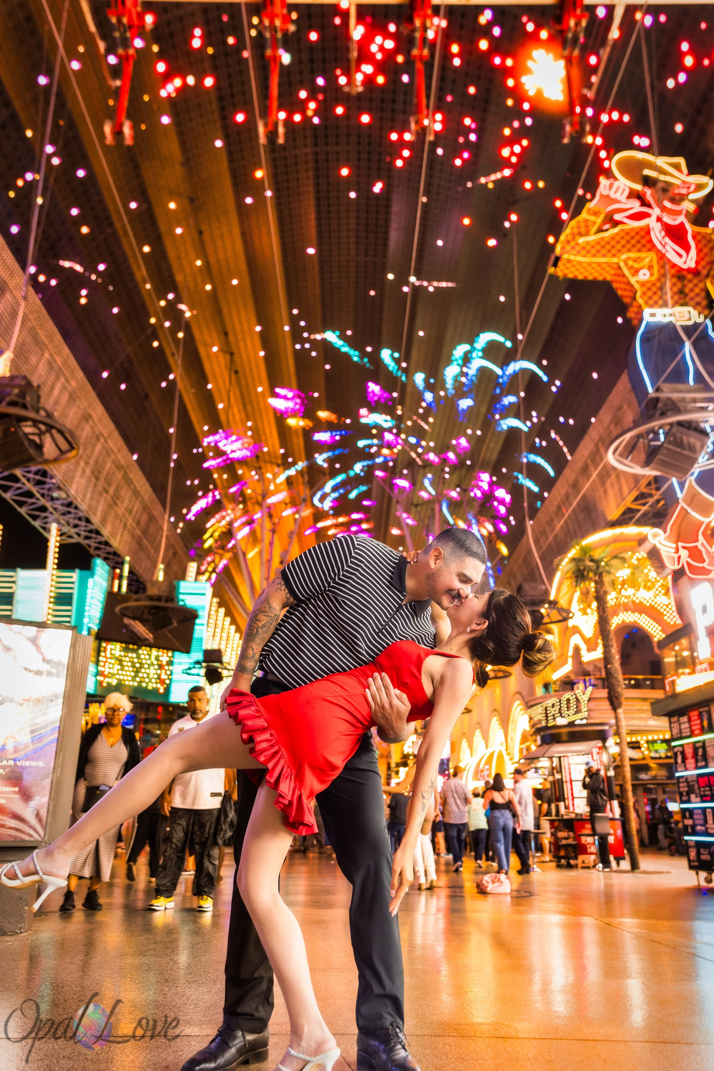 A Fremont Street Proposal That Turned Into a Full Night of Celebration