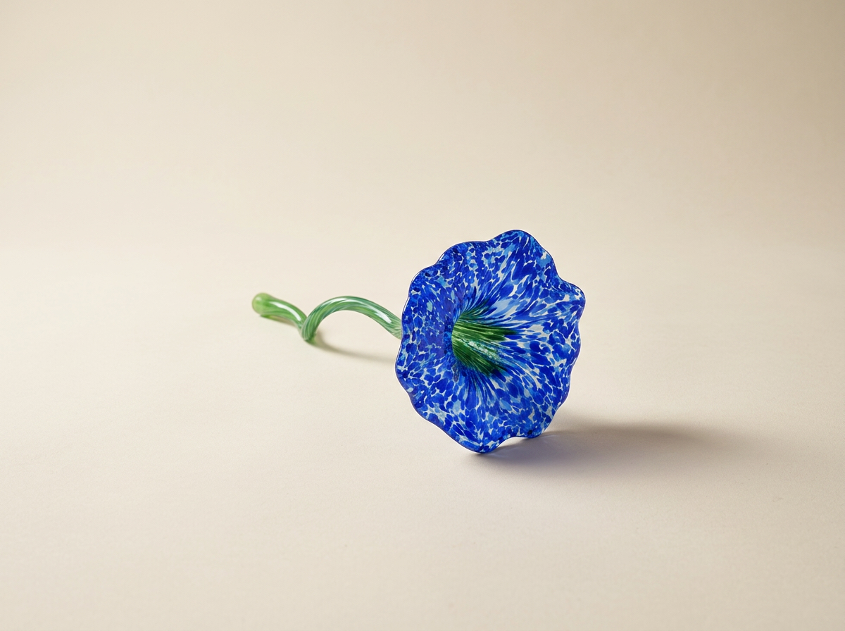 Blue glass flower