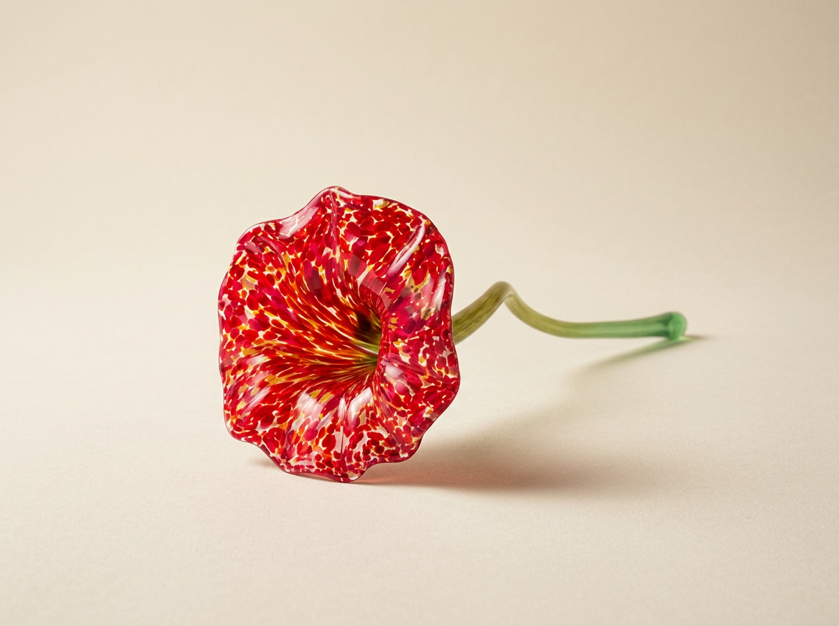 Red glass flower