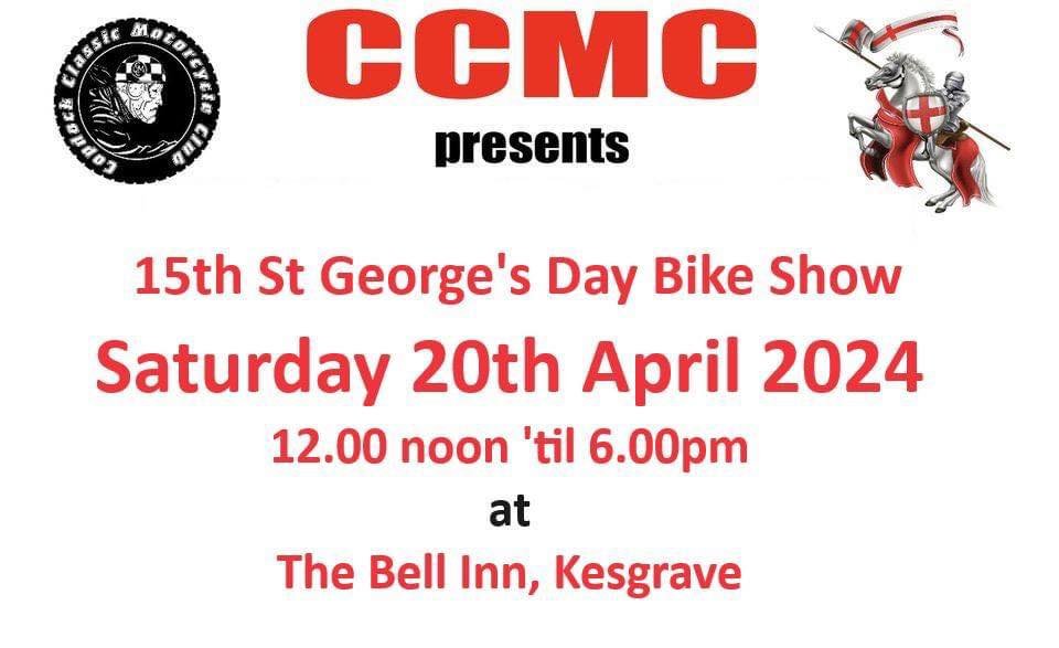 Are you joining us today at Kesgrave Bell for our opener of 2024? We hope to see you there! 

If you&rsquo;re wanting to enter your bike into the show please ensure your registration is complete by 13:30.

www.eacbikeshow.co.uk - check out our new we