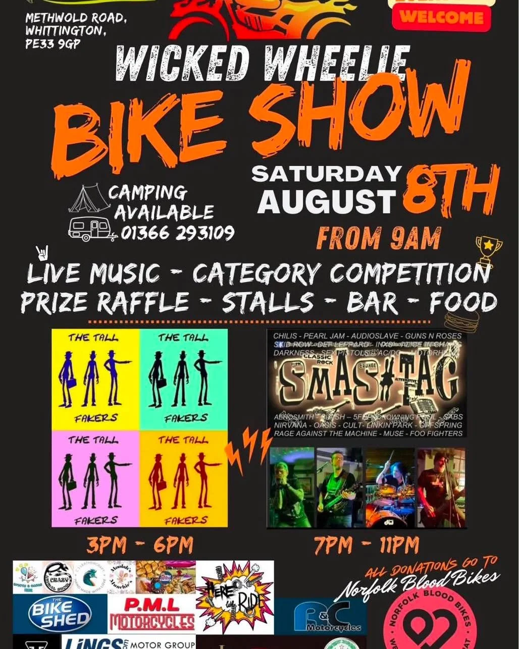 Not one to be missed!! 
Come and see us at the Wicked Wheelie Bike Show Saturday 8th August. #eastangliancopdockbikeshow #bikeshow