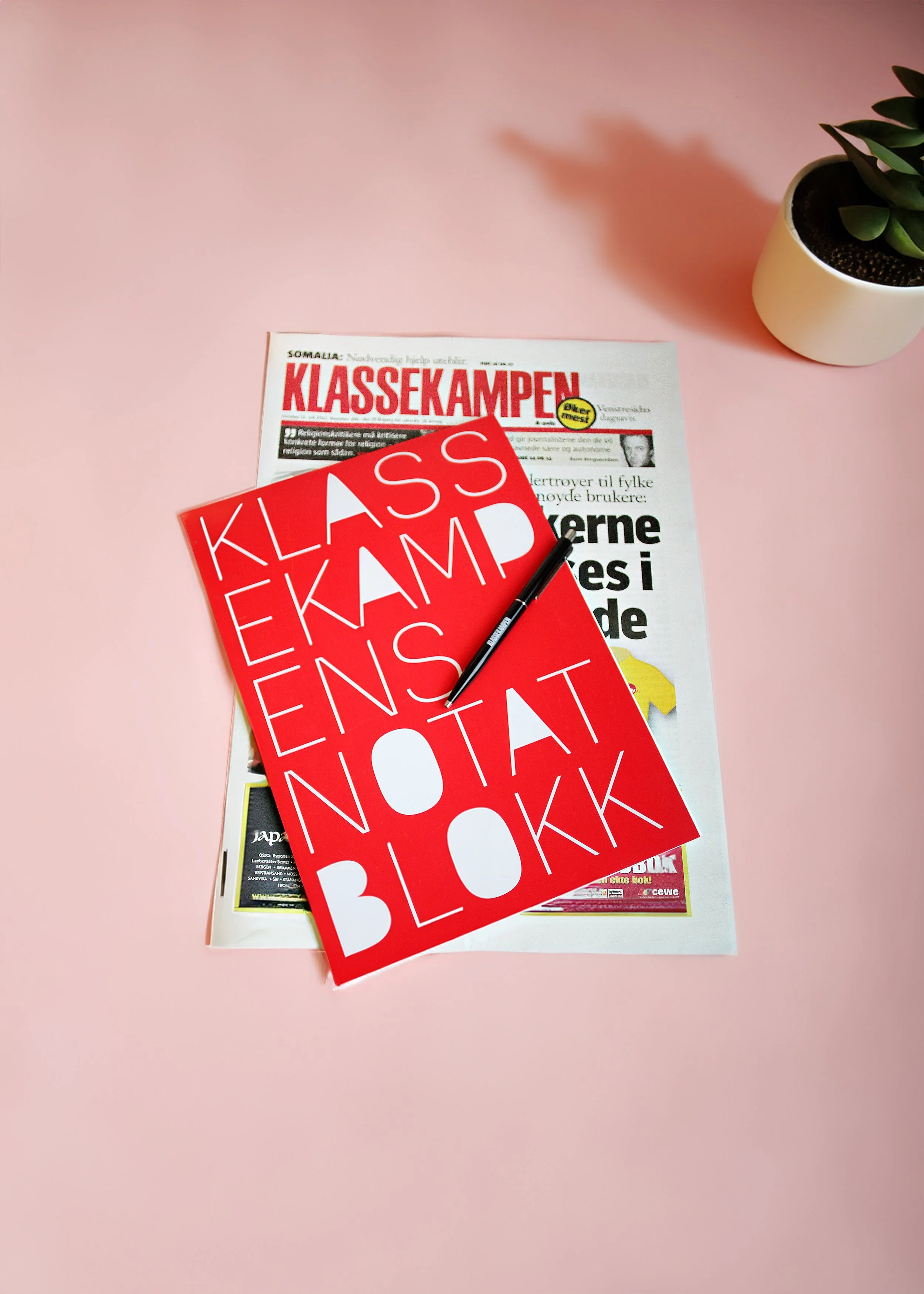 Notepad cover for newspaper Klassekampen