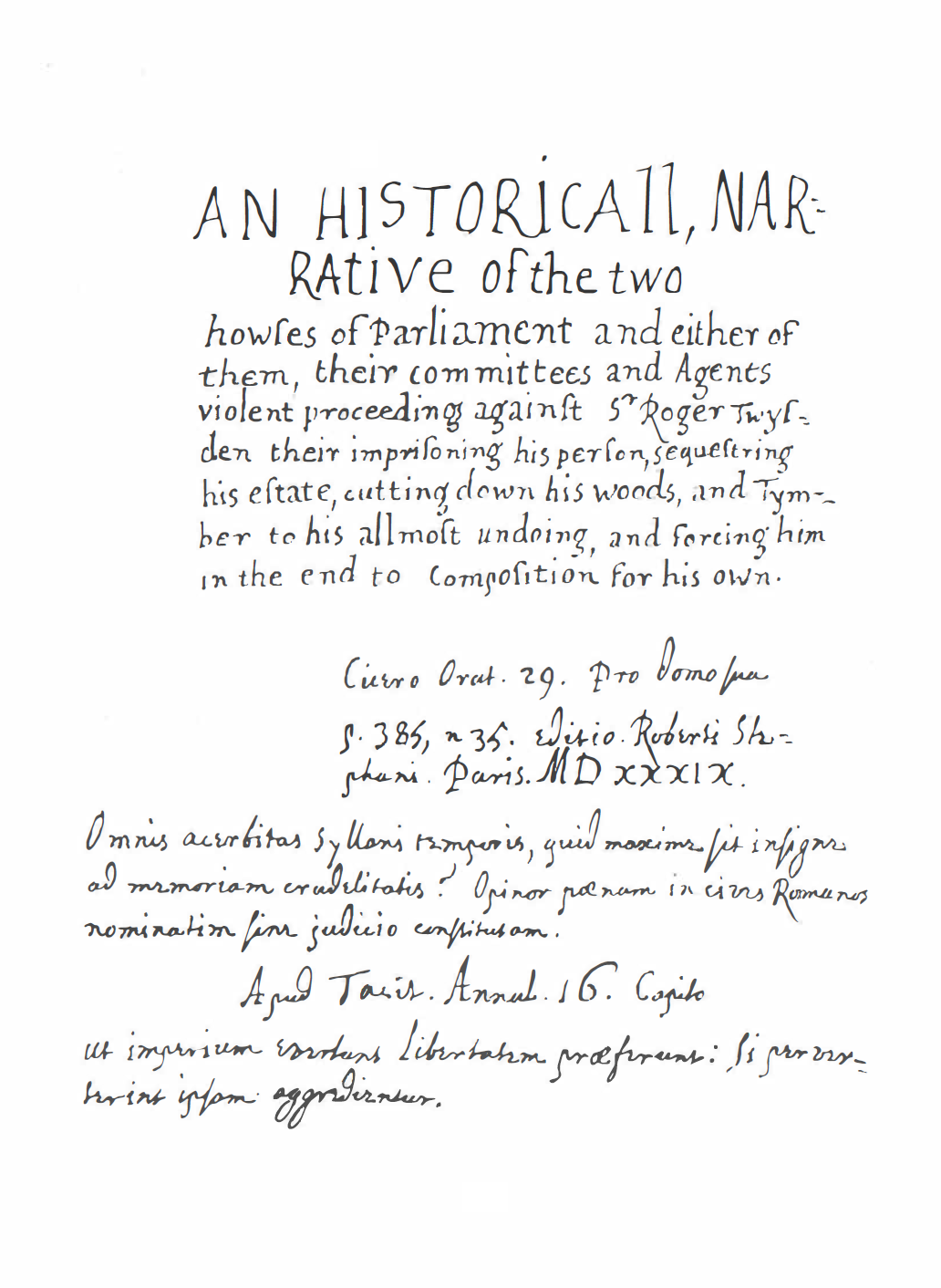 Sir Roger Twysden's Journal