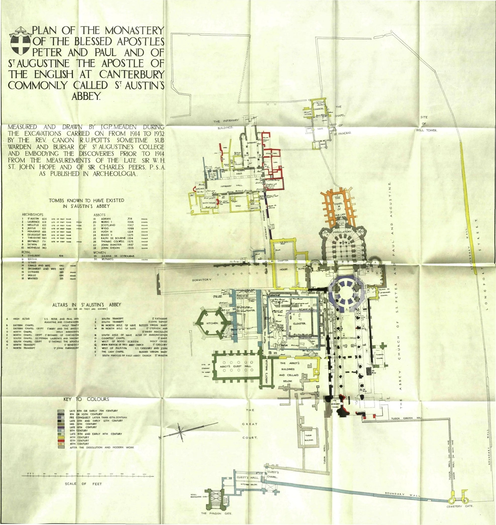Plan of the Monastery of the Blessed Apostles Peter and Paul and of St Augustine at Canterbury called St Austins Abbey