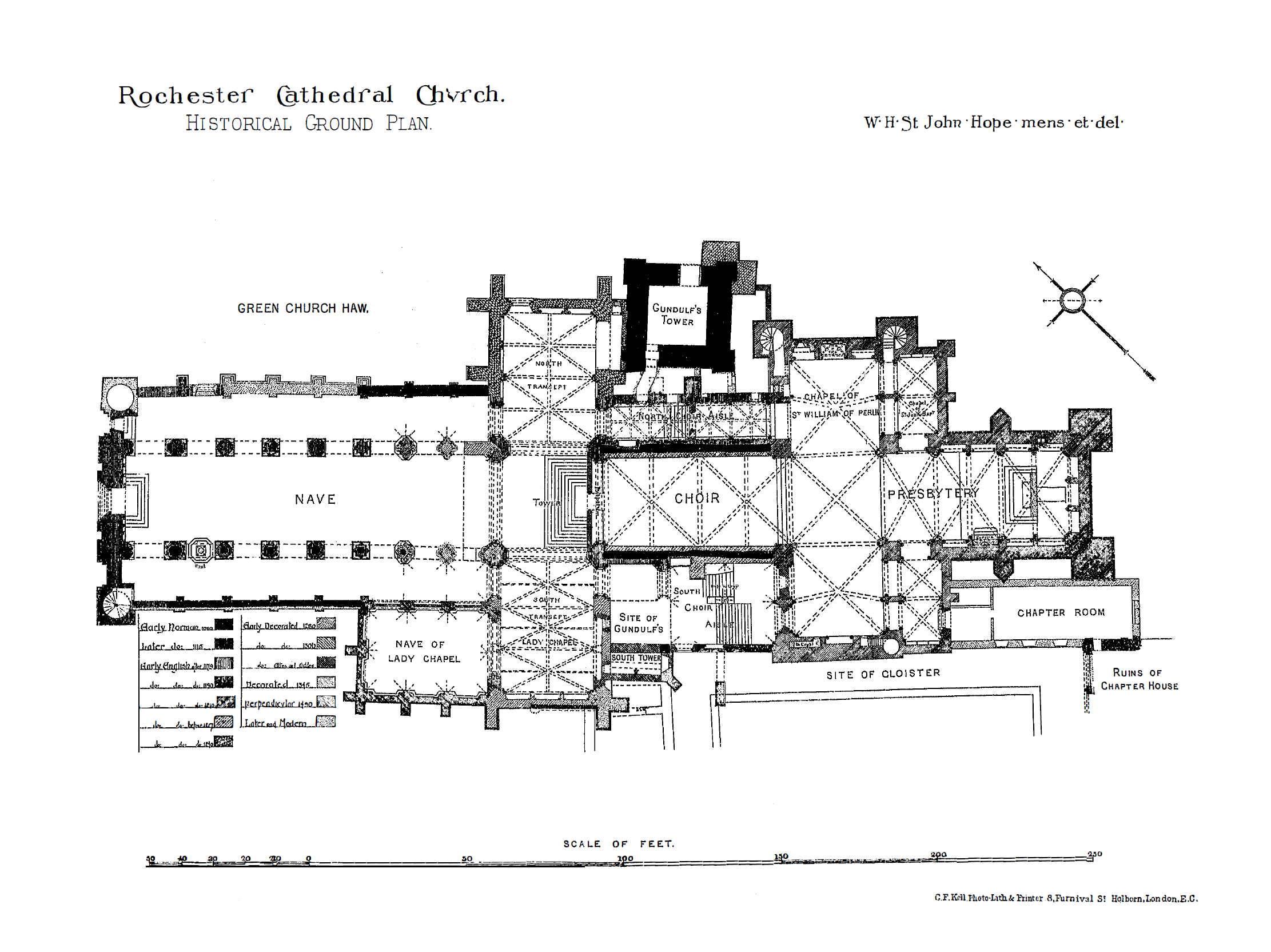 Chronological Table of the Architectural History of Rochester Cathedral Church