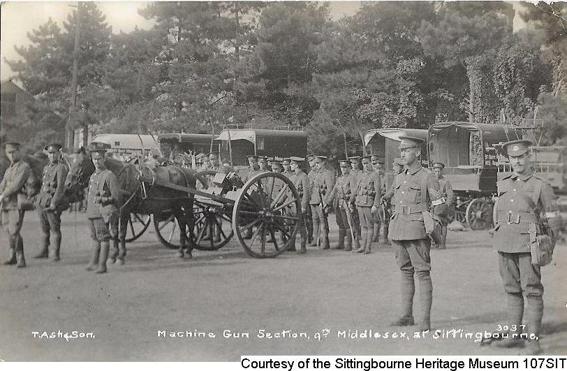 107SIT Machine Gun section 9th Middlesex Sittingbourne 1914.jpg