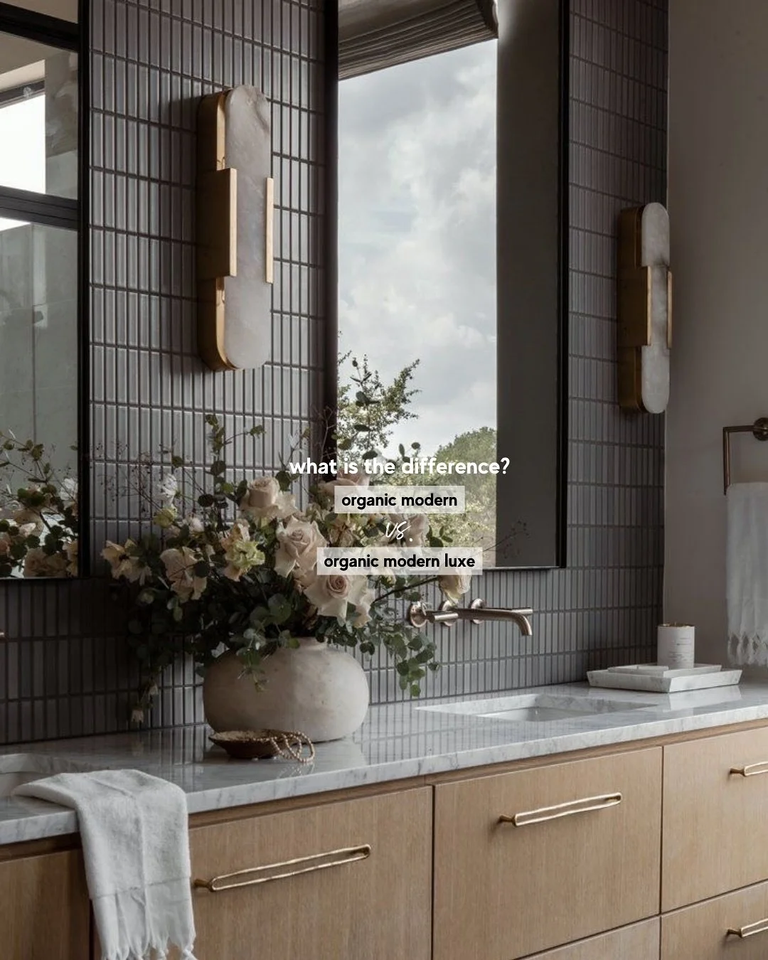 Same roots, different vibes 🌿✨ Organic Modern keeps it simple and grounded. Organic Modern Luxe is a little more dramatic and extra, but in the best way 📸 RH gallery, projects, Pinterest #organicmodern #modernhome #cozyhome #interiorstyling