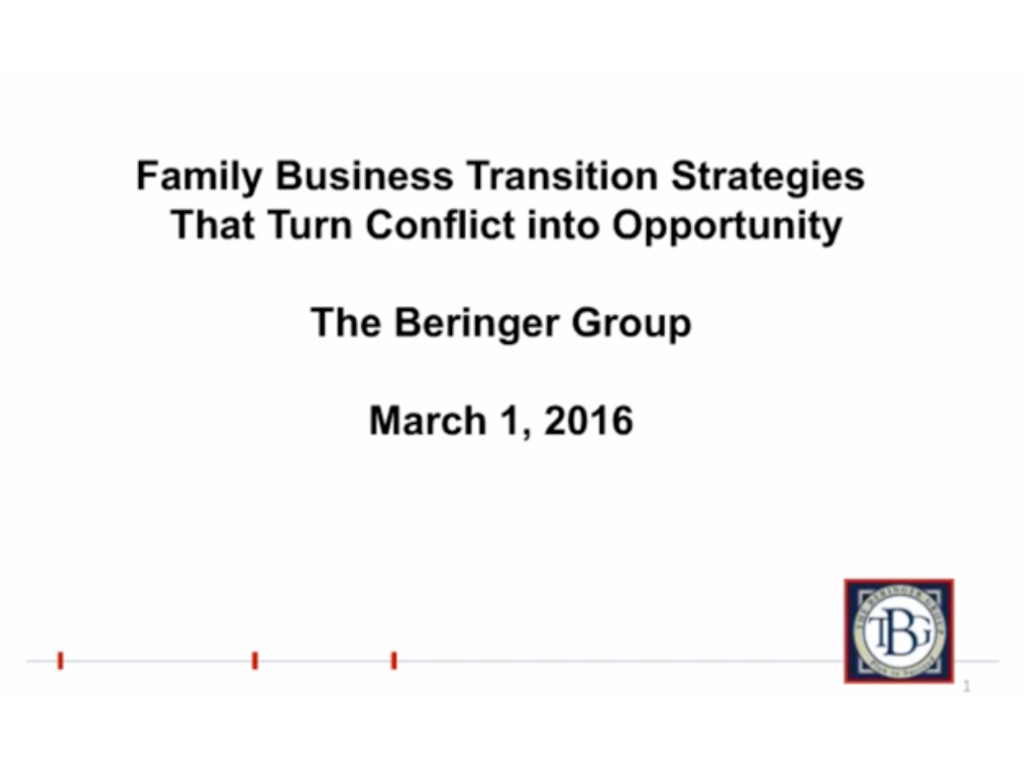 Webinar: Family Business Transition Strategies That Turn Conflict into Opportunity