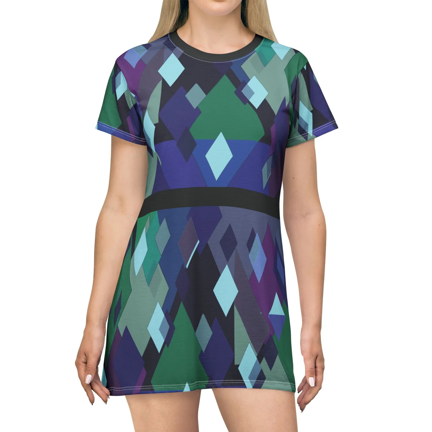 green geometric print dress Silvia Tcherassi Jamelia Abstract Green Sleeveless Midi Dress