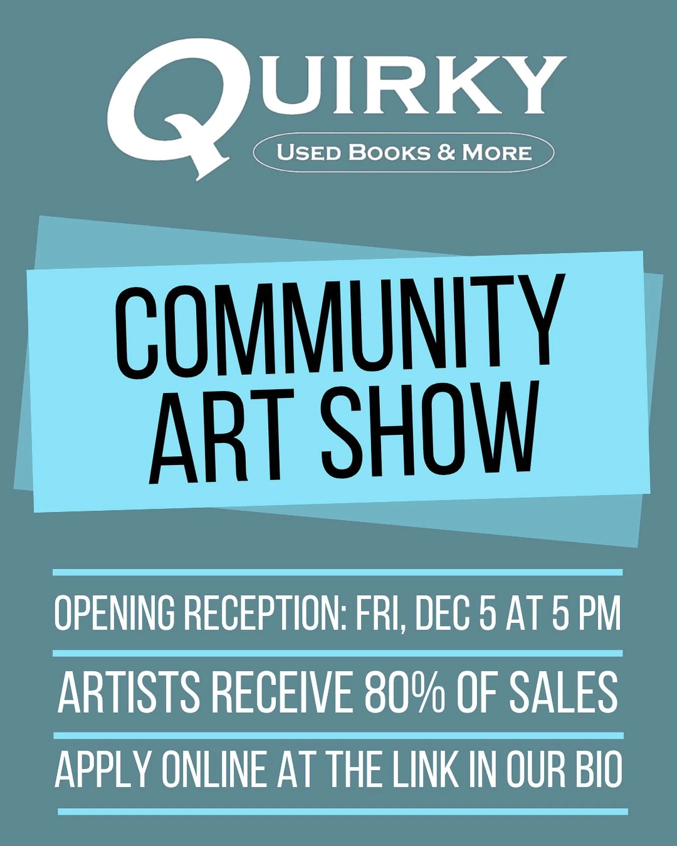 At Quirky Used Books &amp; More, located in Albuquerque&rsquo;s Nob Hill, we strive to be a great bookstore, but also an integral part of the community as a whole. We know there are so many talented artists in our community, so we&rsquo;ve decided to