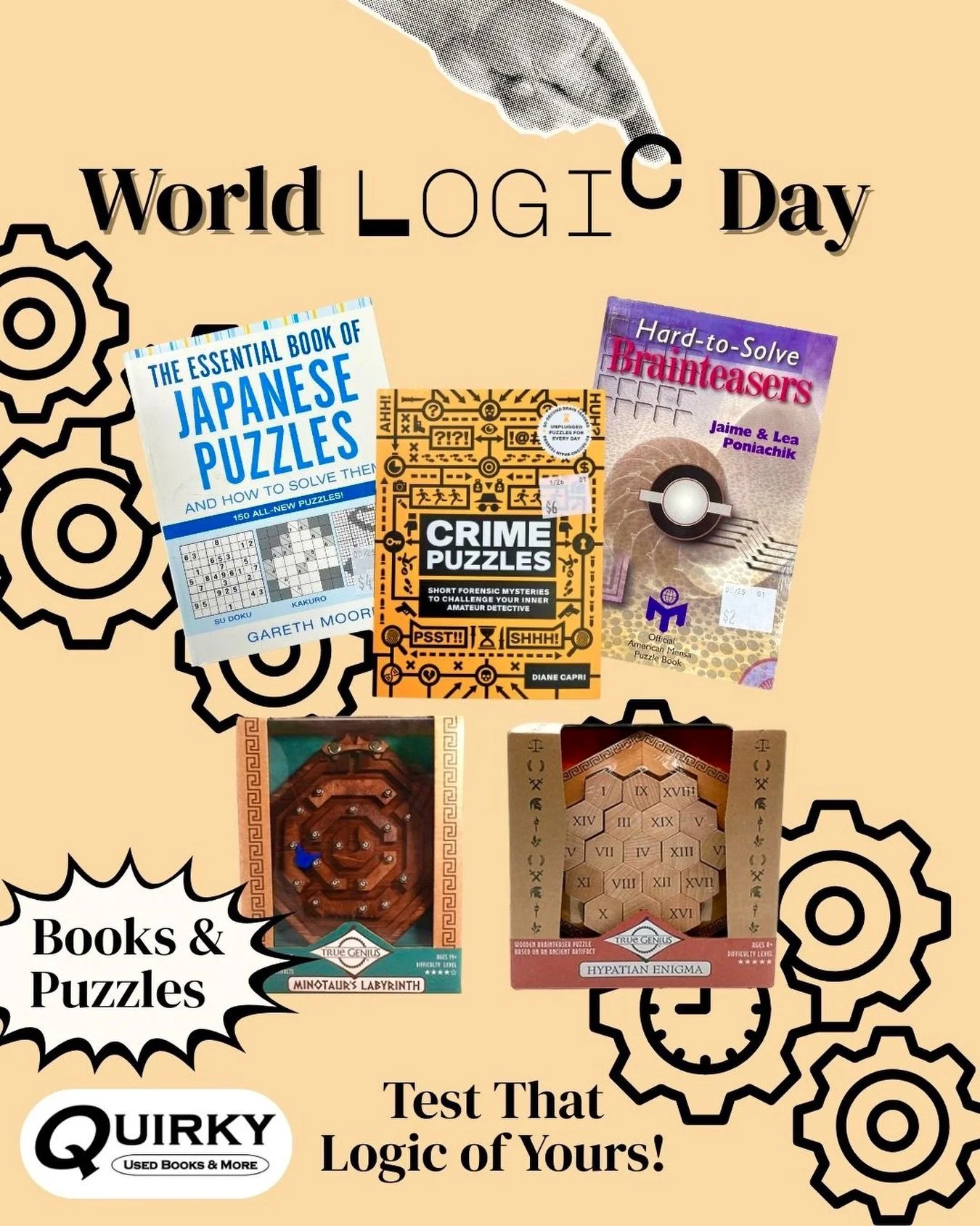 It&rsquo;s world logic day! Test that logic of yours with puzzles and books about puzzles🧩 Find them in our game section 
#worldlogicday #supportlocal #abq #bookstore #puzzle