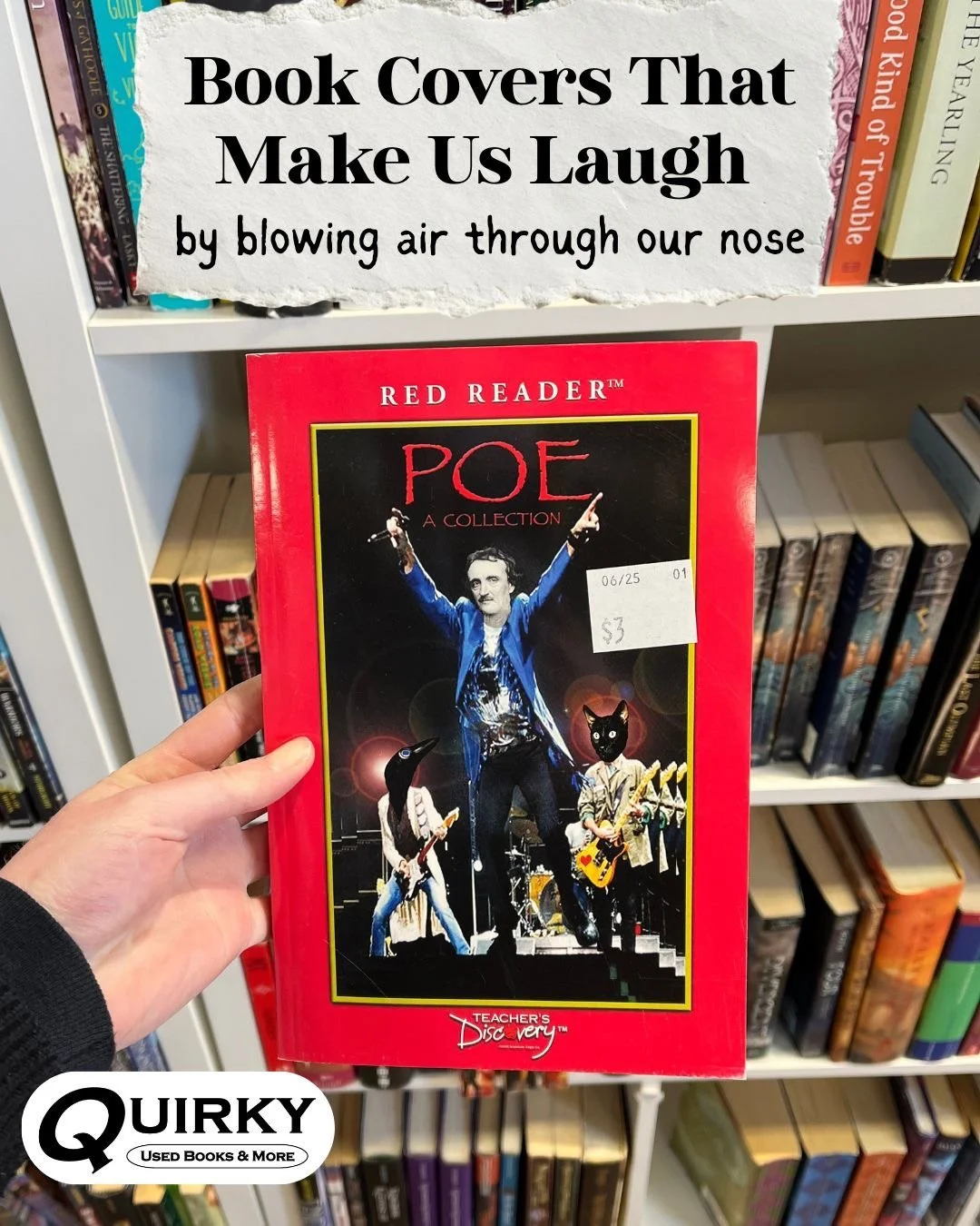 Here&rsquo;s a compilation of books with covers that make us laugh by exhaling through our nose. Let us know your favorites📖
#books #booksbooksbooks #bookworm #bookstore