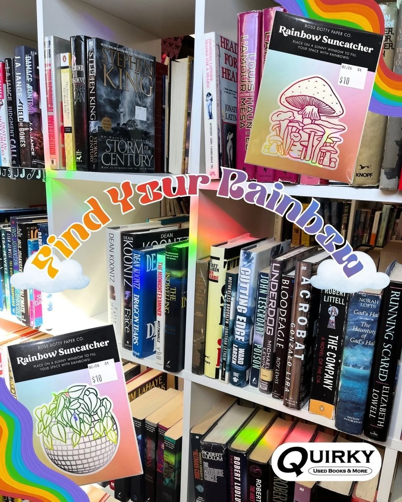 We now have peel and stick suncatchers! The sun is out, so show some rainbows 🌈 Find them at the checkout
#abq #suncatcher #supportlocal #smallshop