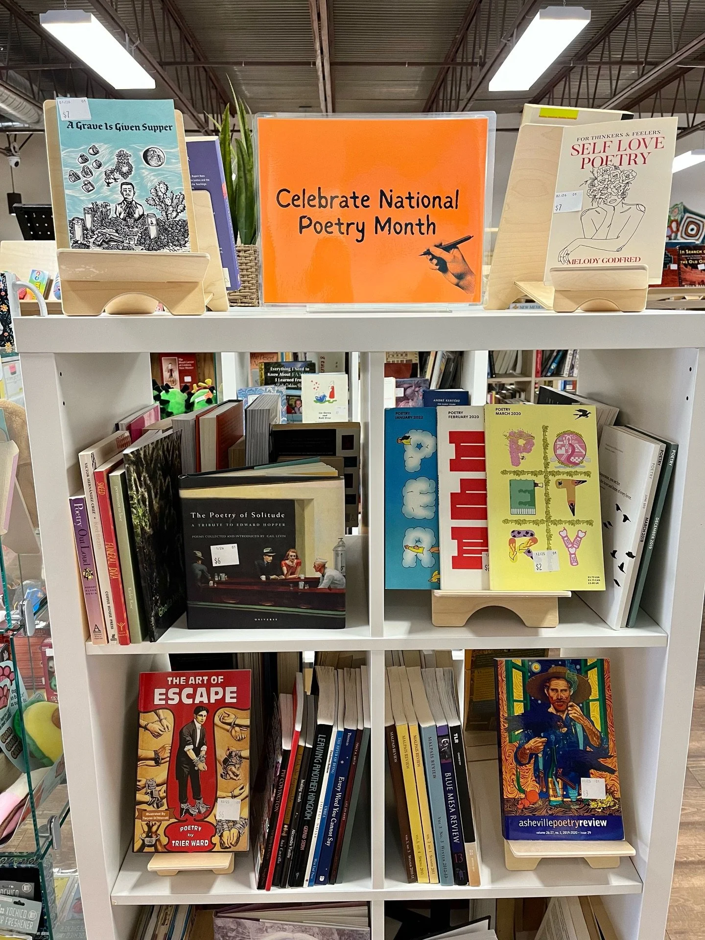 Not only do we have blackout poetry in the back but now a whole display to celebrate the art of poetry! Find it at the front of the store📖