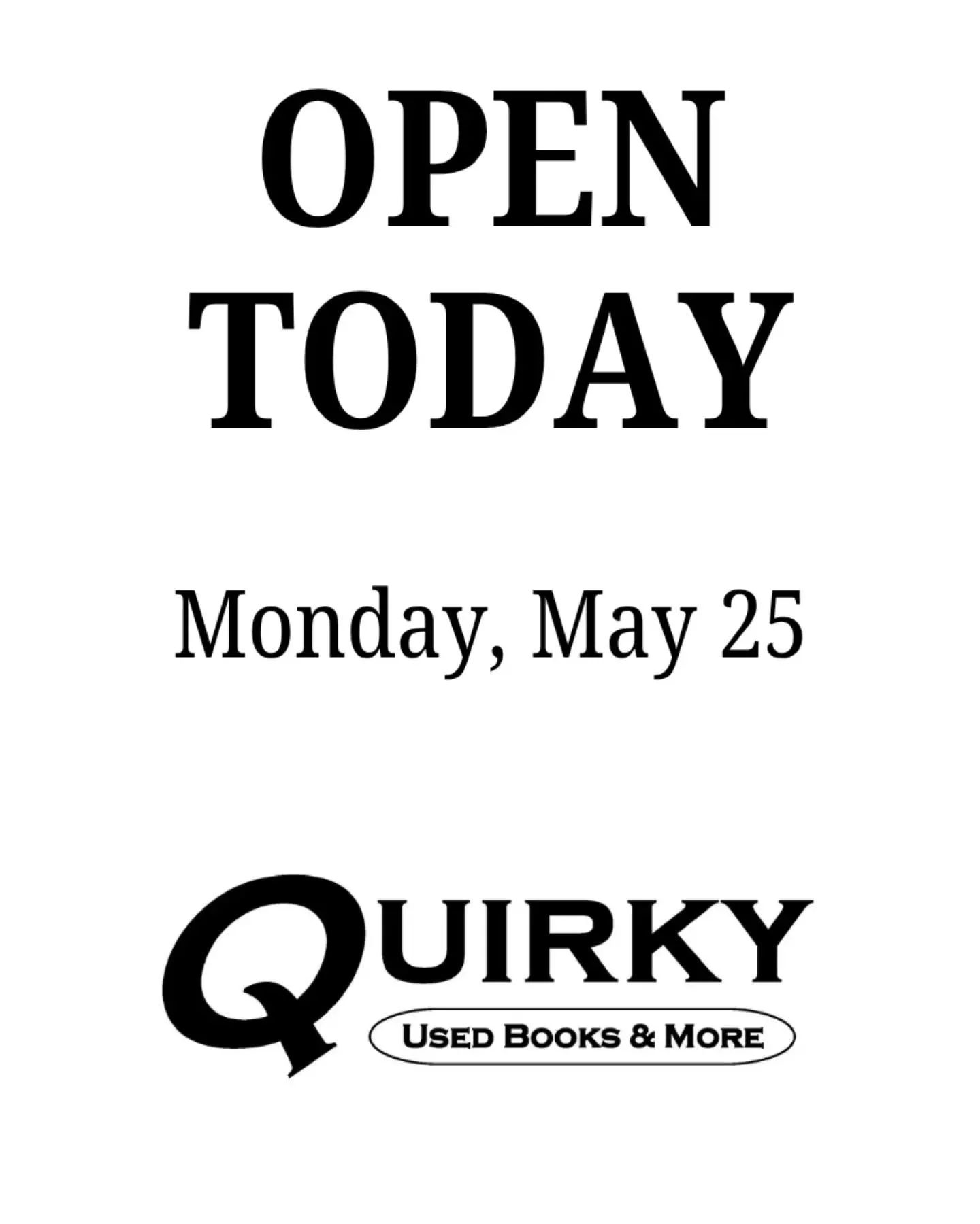 Tonight is Last Monday Poetry, so we'll be open from 11:00 am until around 7:00 pm.  Regular hours are 11:00 am to 6:00 pm.