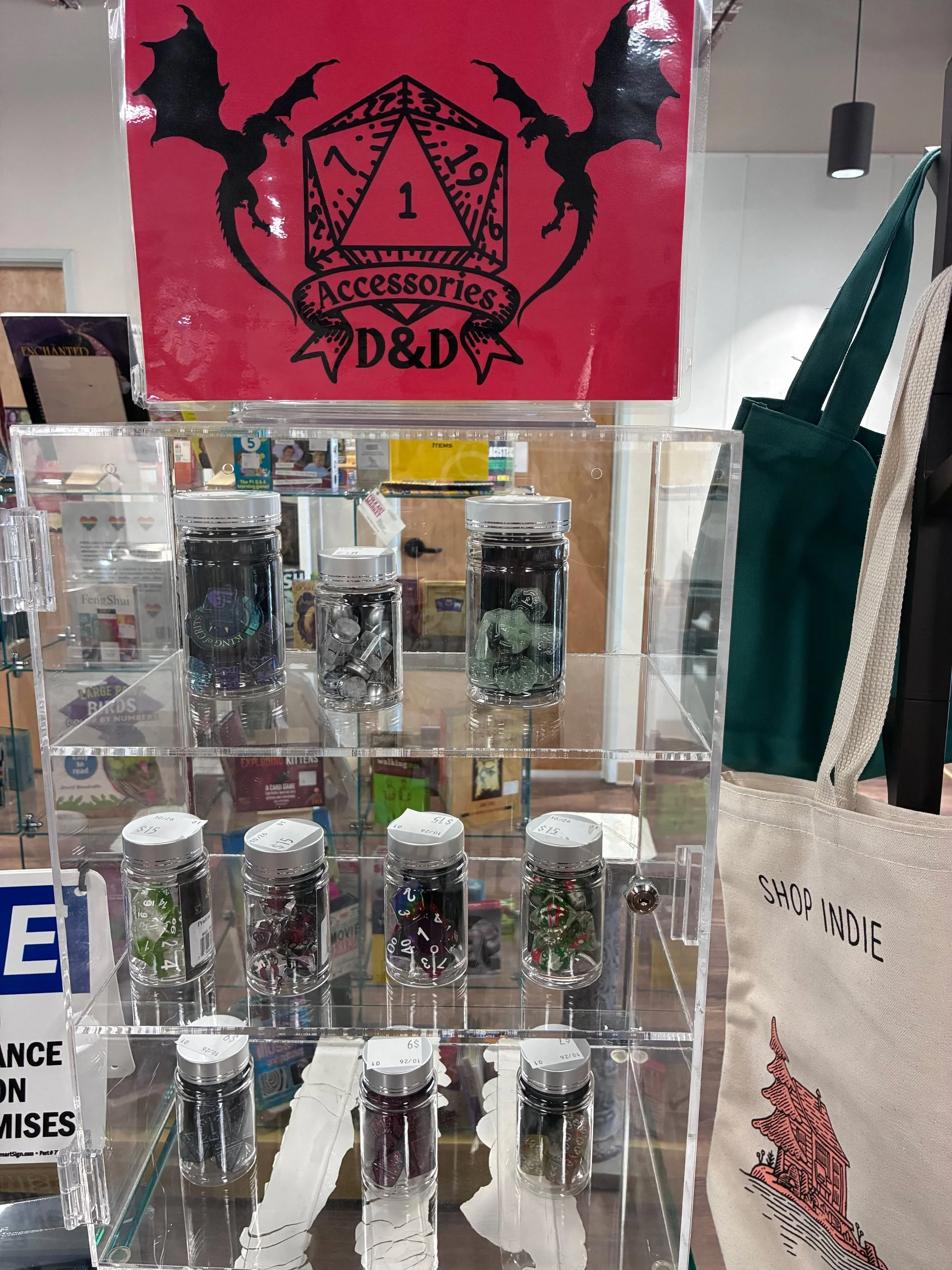 We've got new shinies and gifts in the store! We have gorgeous and unique new dice sets from our friends at King of Crits! We also have a wonderful (and wonderful smelling!) collection of spooky, witchy, and literary candles from North Ave Candles ju