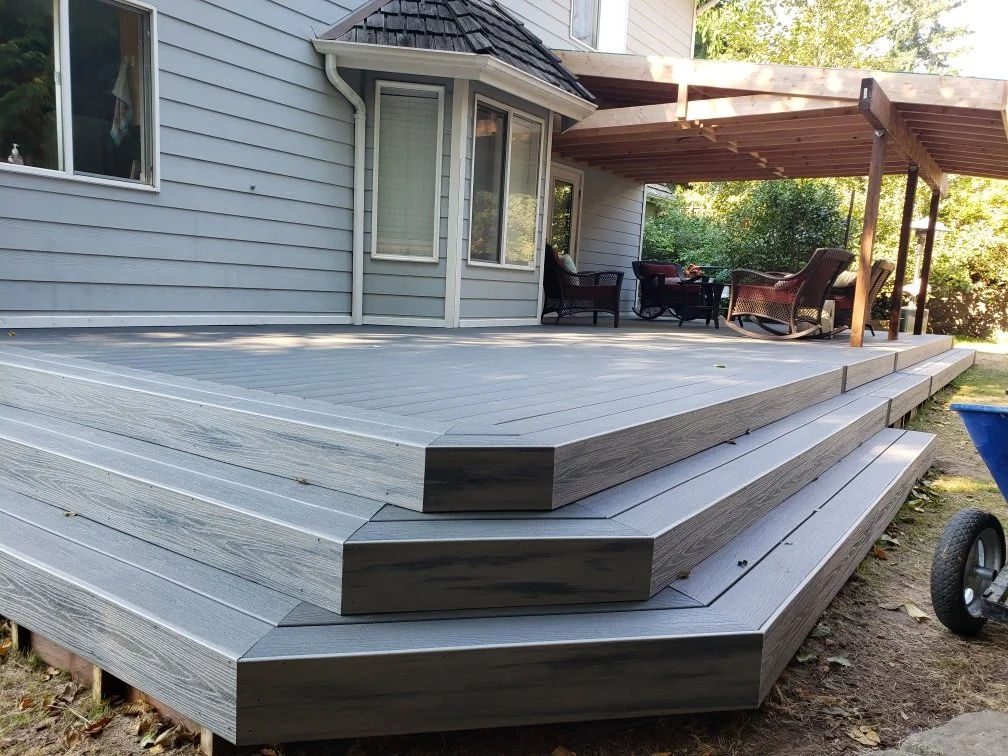 Composite rear decking for private residence