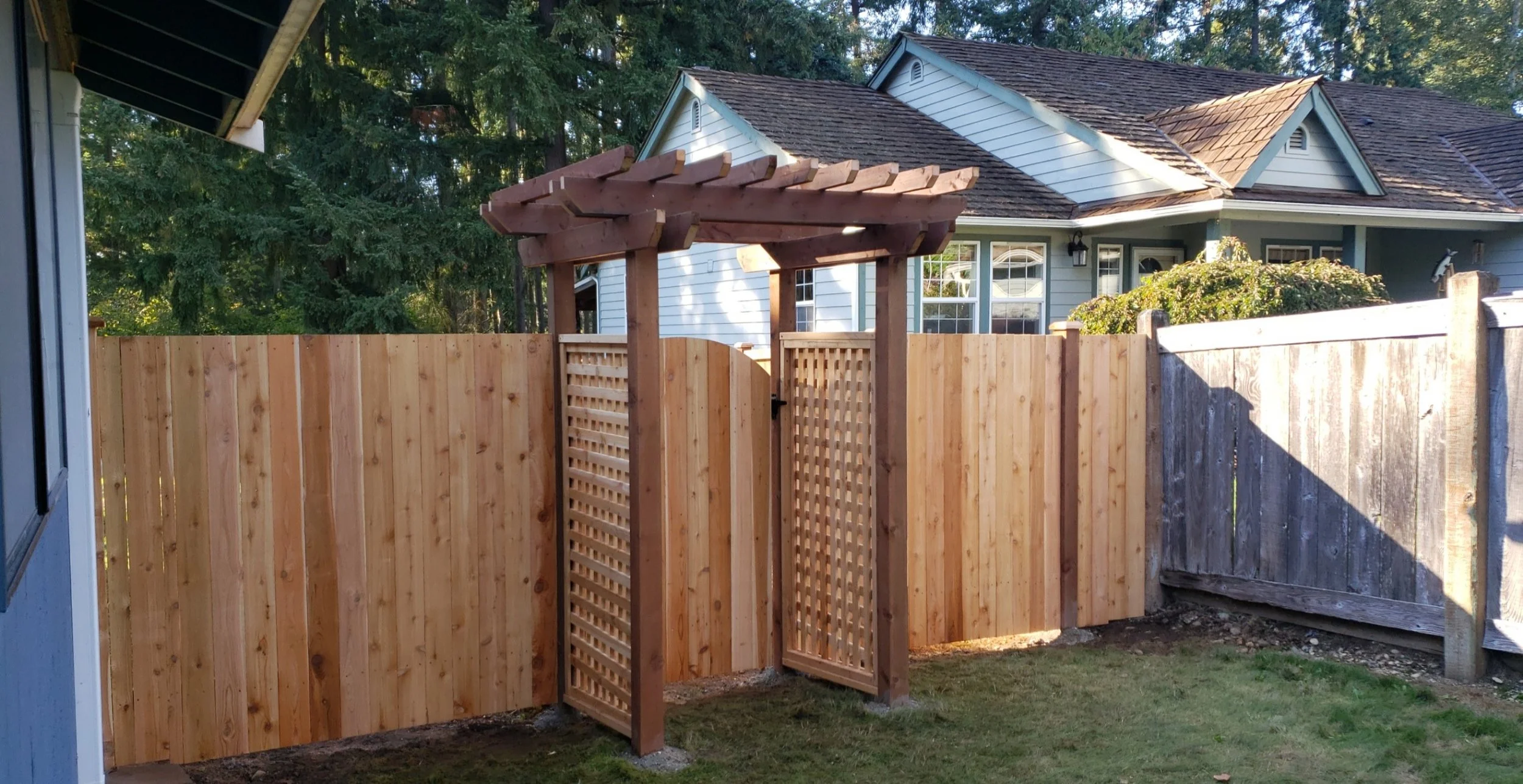 Wooden fencing solution for private residence