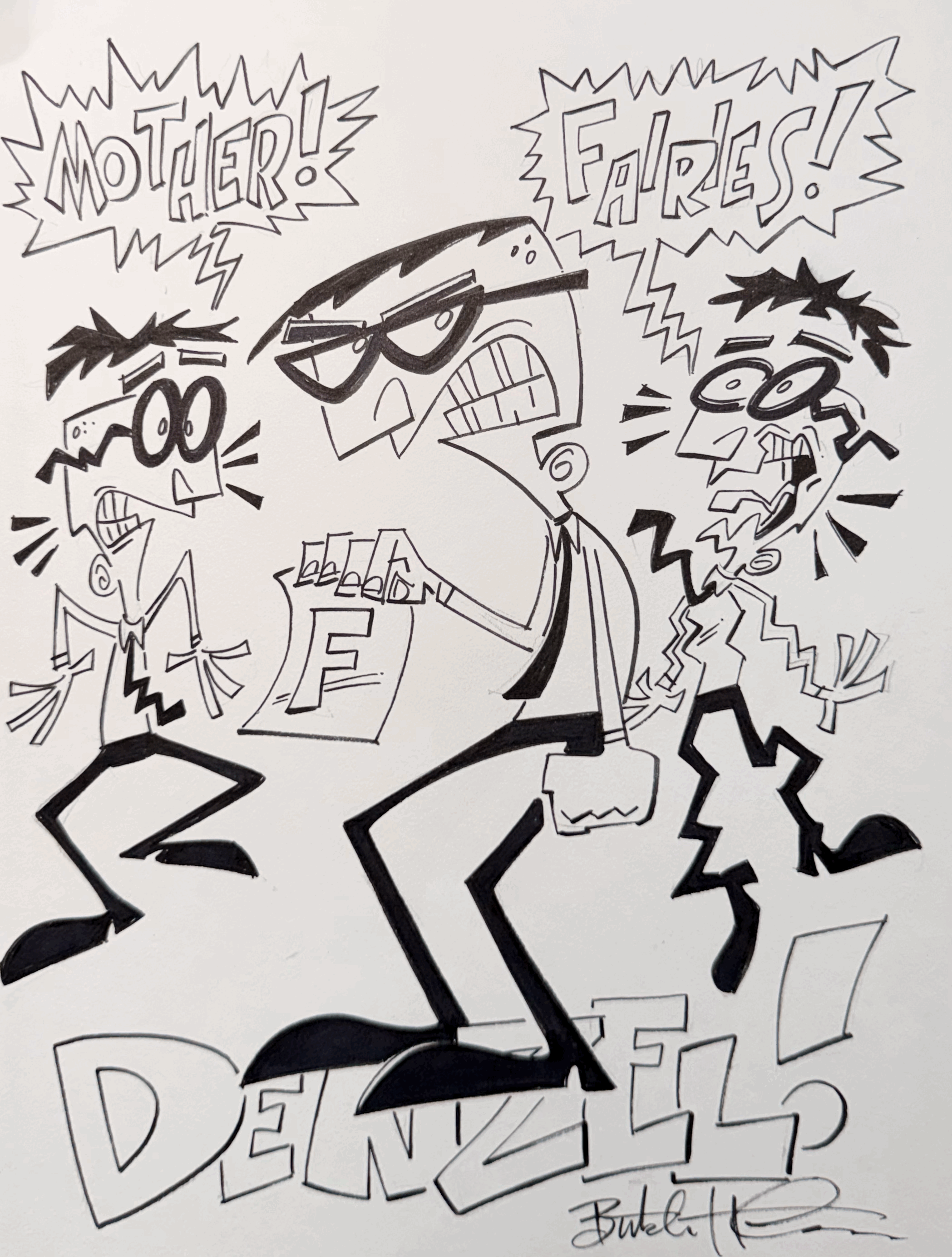9 X 12 Original Drawing by Butch Hartman