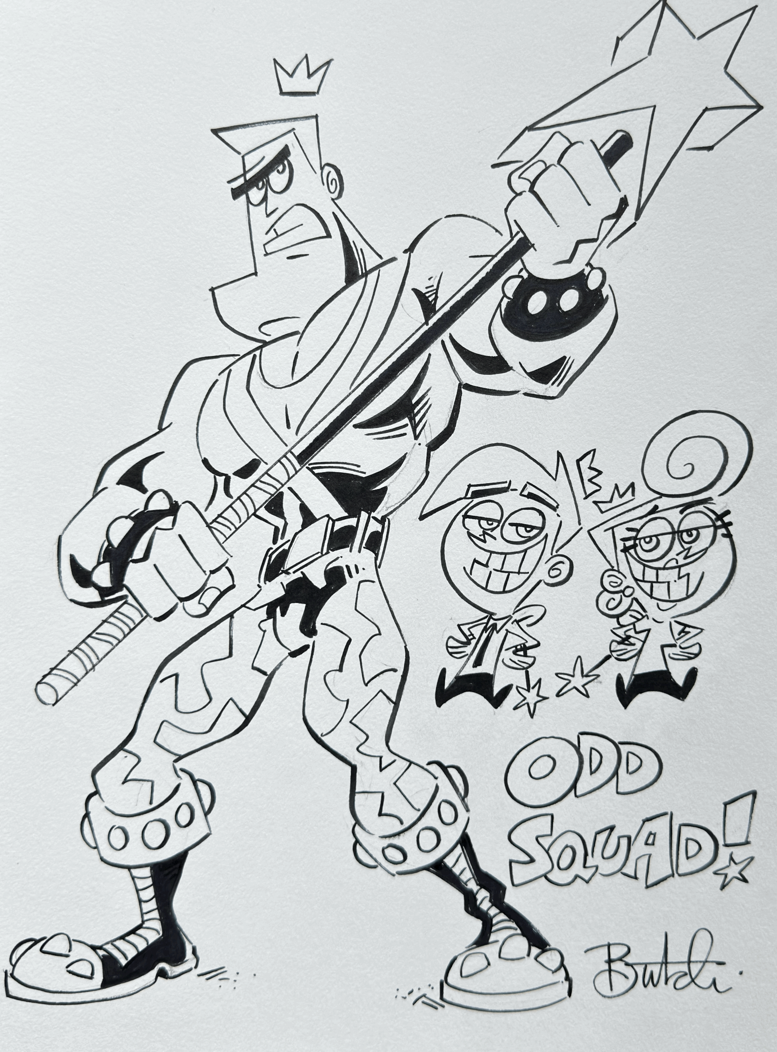 9 X 12 Original Drawing by Butch Hartman