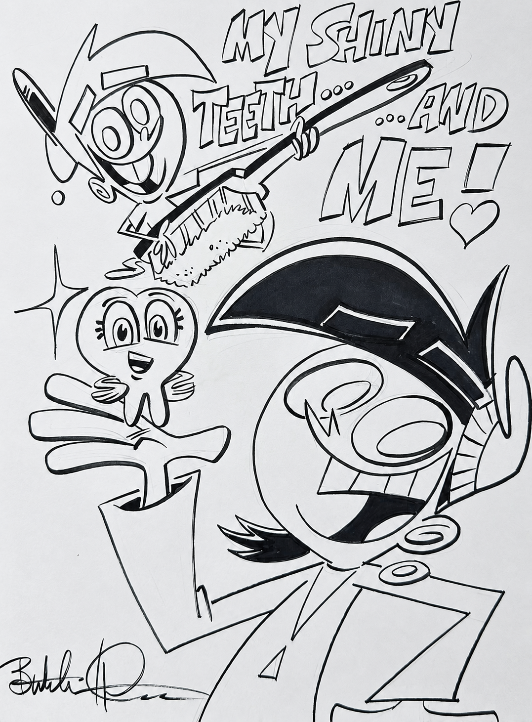 9 X 12 Original Drawing by Butch Hartman
