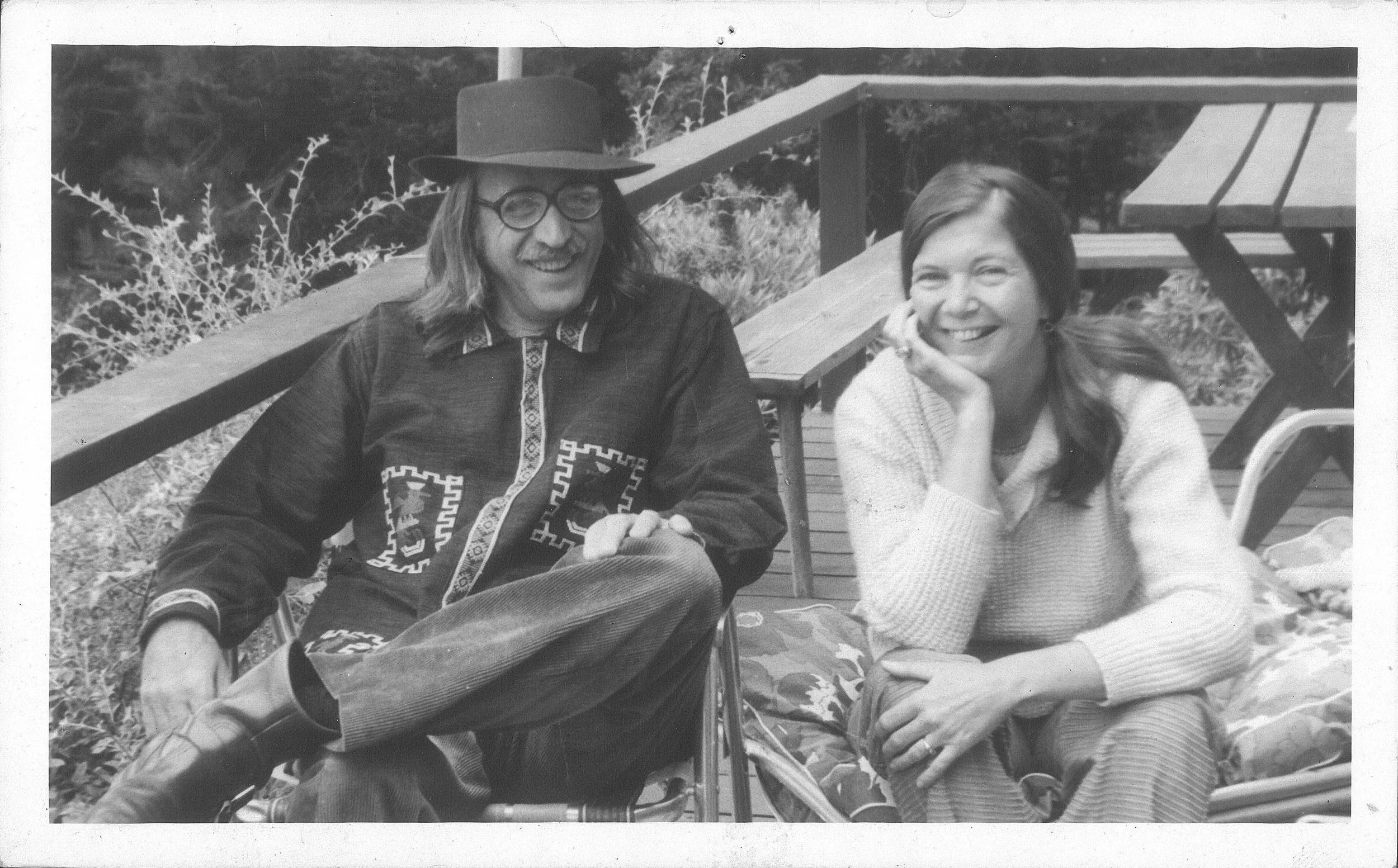 Late screenprint artist Bernard Blake with wife Dororthy at their home and art studio in Sebastopol, California.