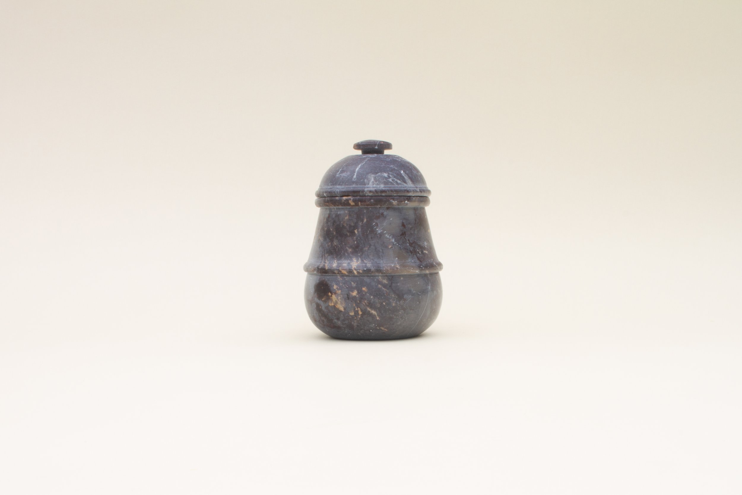 Turned Stone Lidded Pot