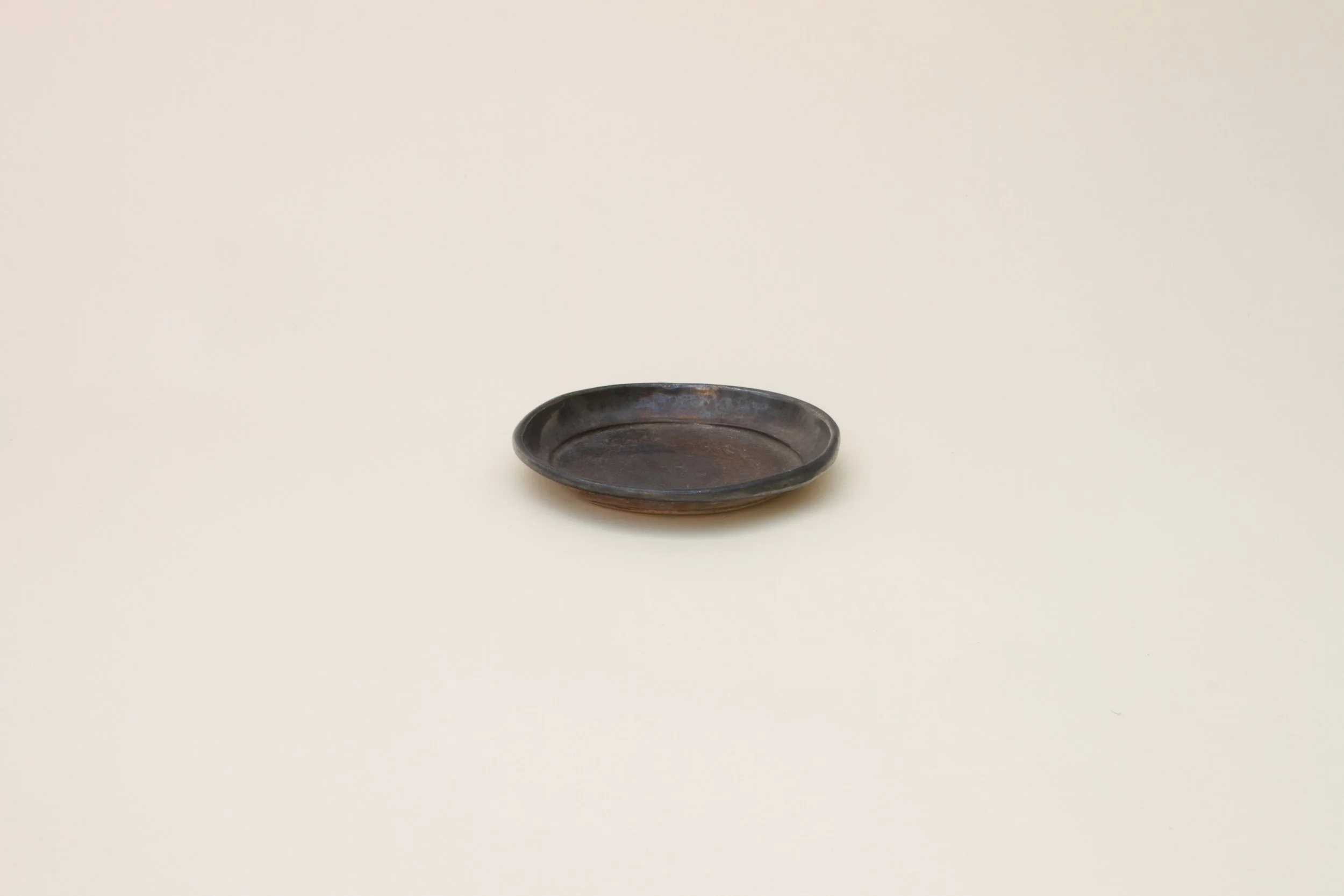 Heavily Patinated Silver Dish