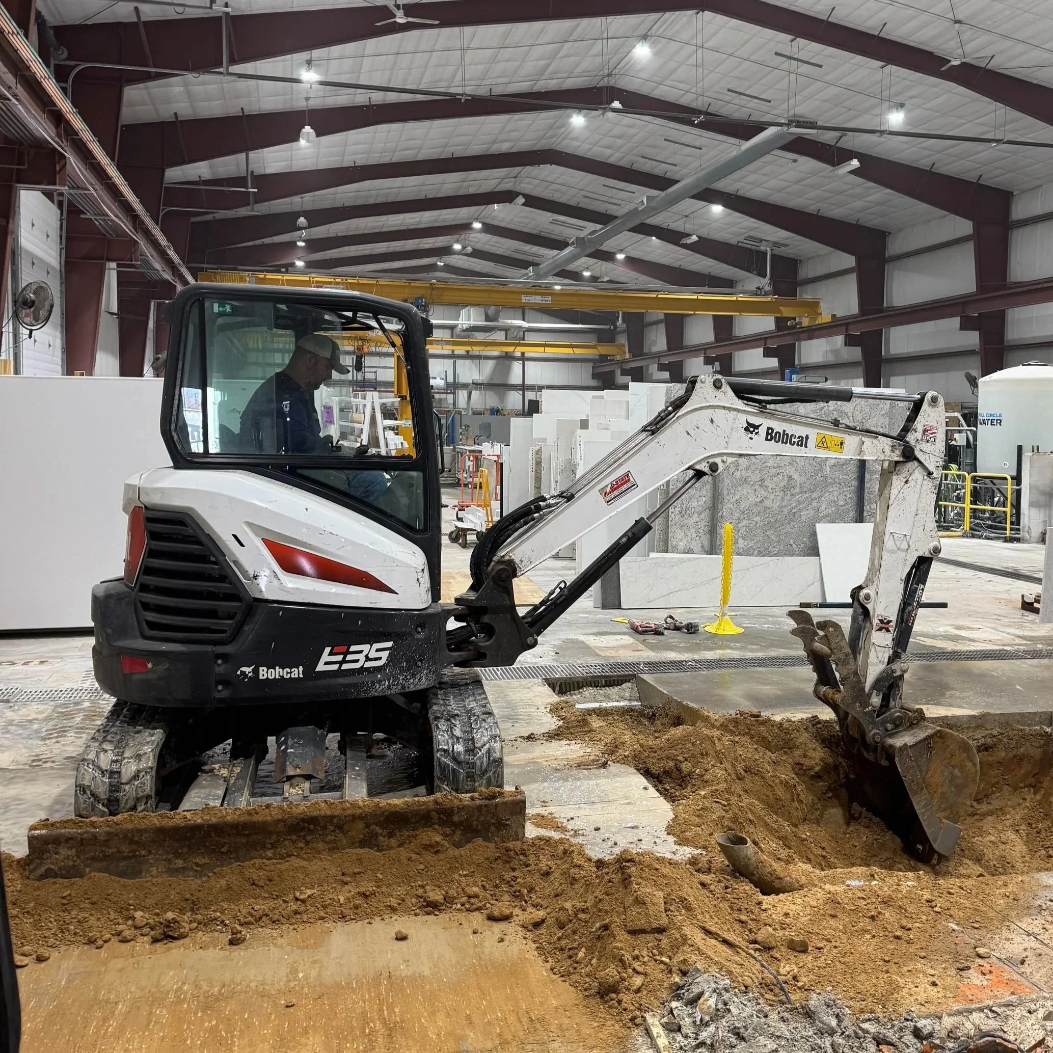 digging into concrete