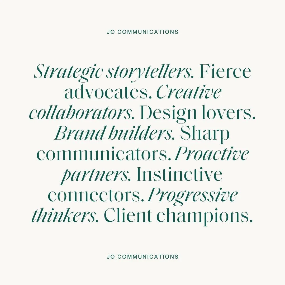 All things Jo. (And a little clue on what’s to come next week… Big reveal coming soon!)