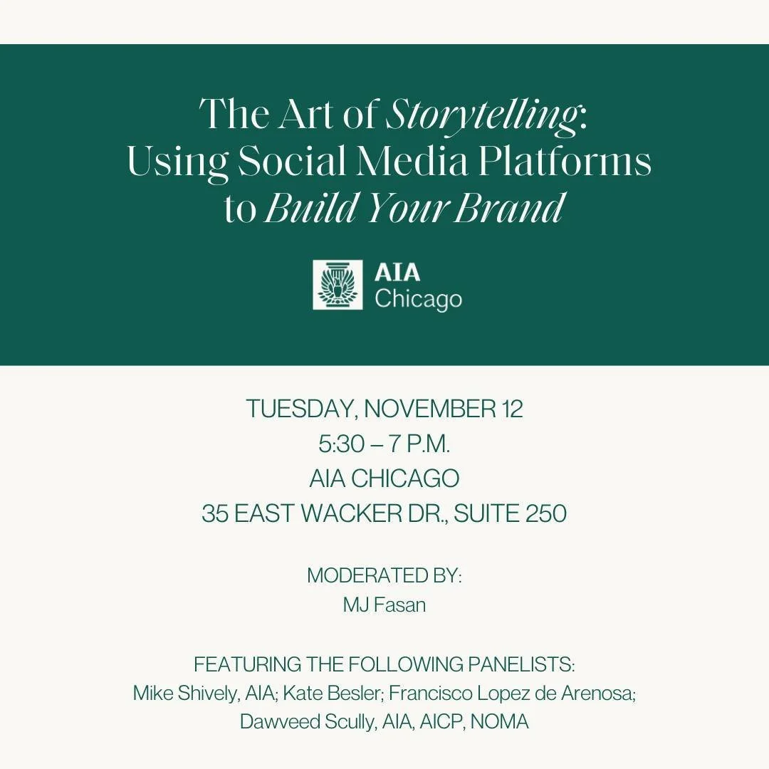 Many of our most frequent questions from clients and partners are about social media — how to use it, when to use it, and how to succeed with it. On Tuesday, November 12, @aiachicago is hosting a panel on using social media platforms to build y