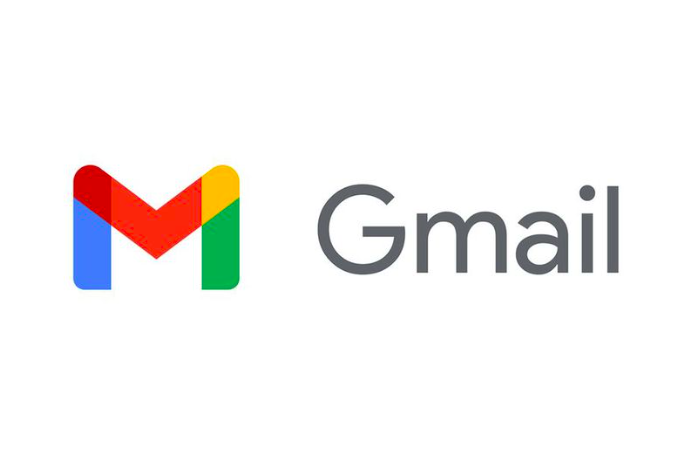 Gmail logo with multicolored 'M' icon and the word 'Gmail' in gray text.