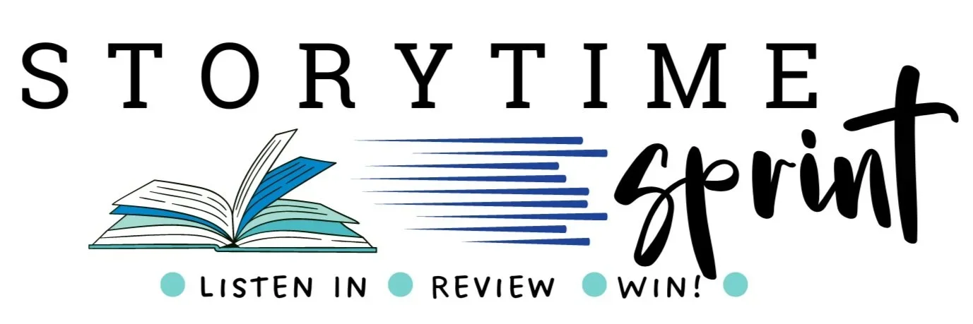 Storytime Sprint Logo. "Listen In. Review. Win!"