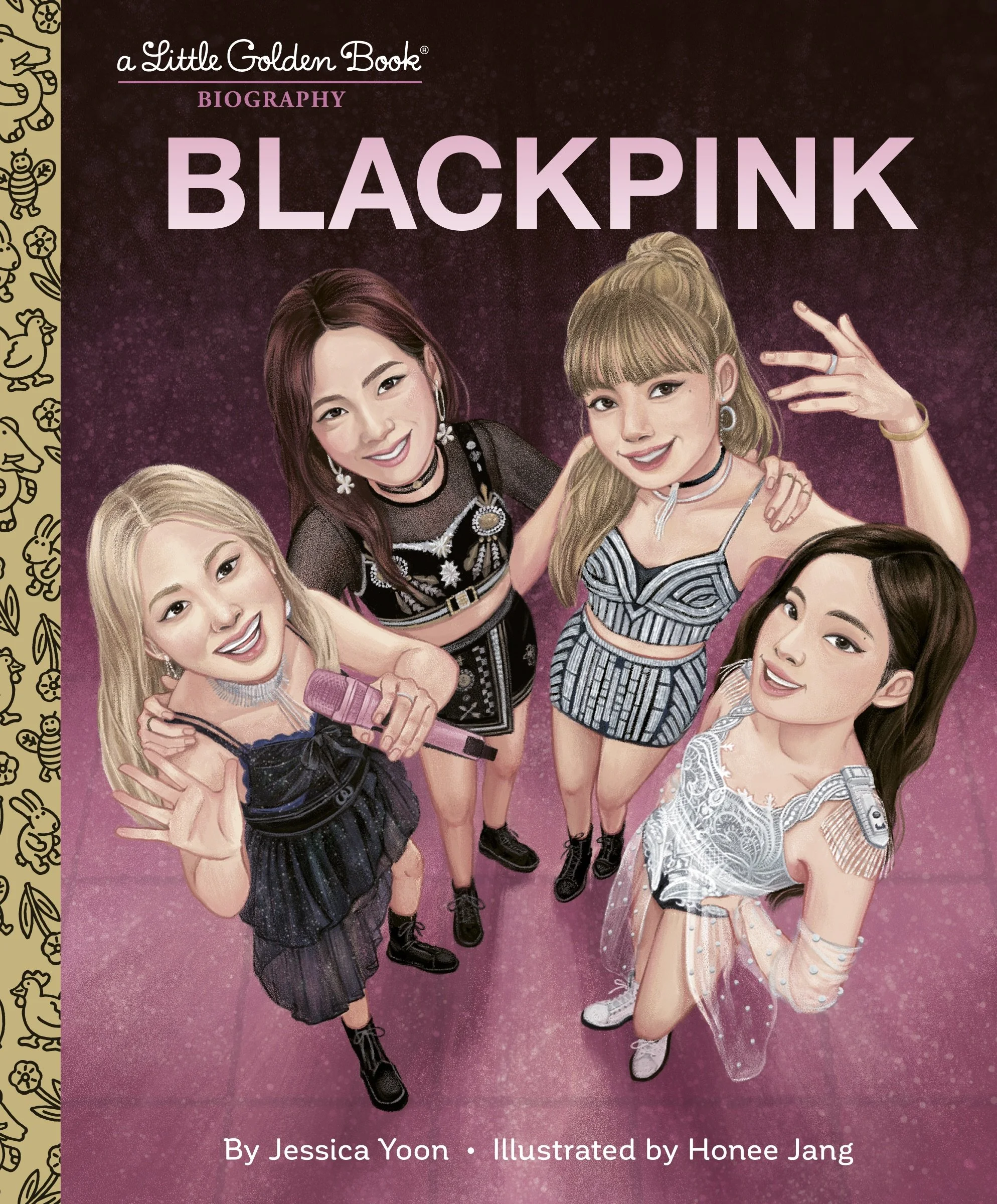 Cover of BLACKPINK: A Little Golden Book Biography, written by Jessica Yoon and illustrated by Honee Jang