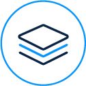 Black and white icon of stacked layers or documents