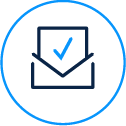 Icon of an envelope with a checkmark inside, representing a confirmed or completed message or email.
