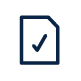 A document icon with a checkmark, indicating approval or completion.