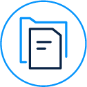 Icon of a blue folder with a white document inside