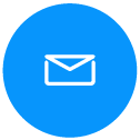 Blue circular icon with a white envelope