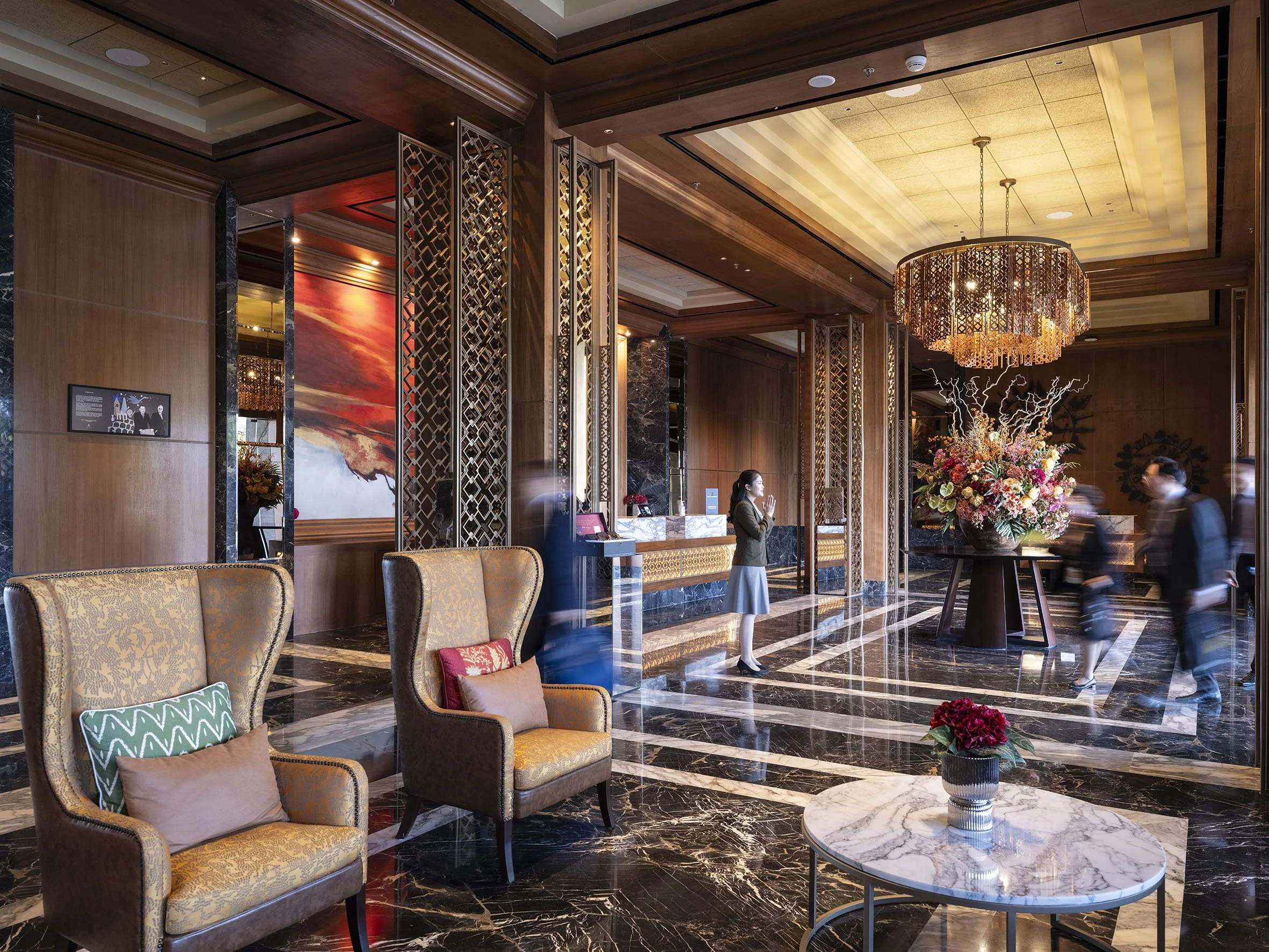 Lobby of the new five star Swissotel, the first luxury hotel in Nusantara. August 25, 2025