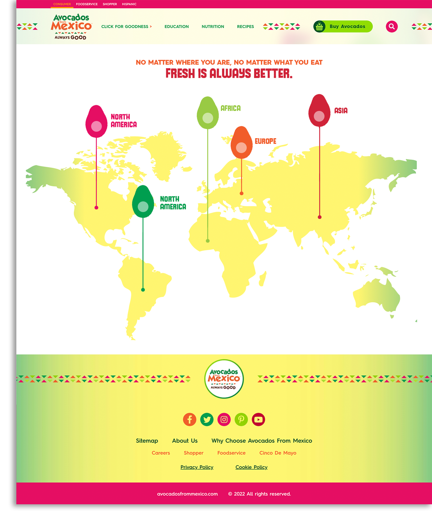 Avocados from Mexico web page