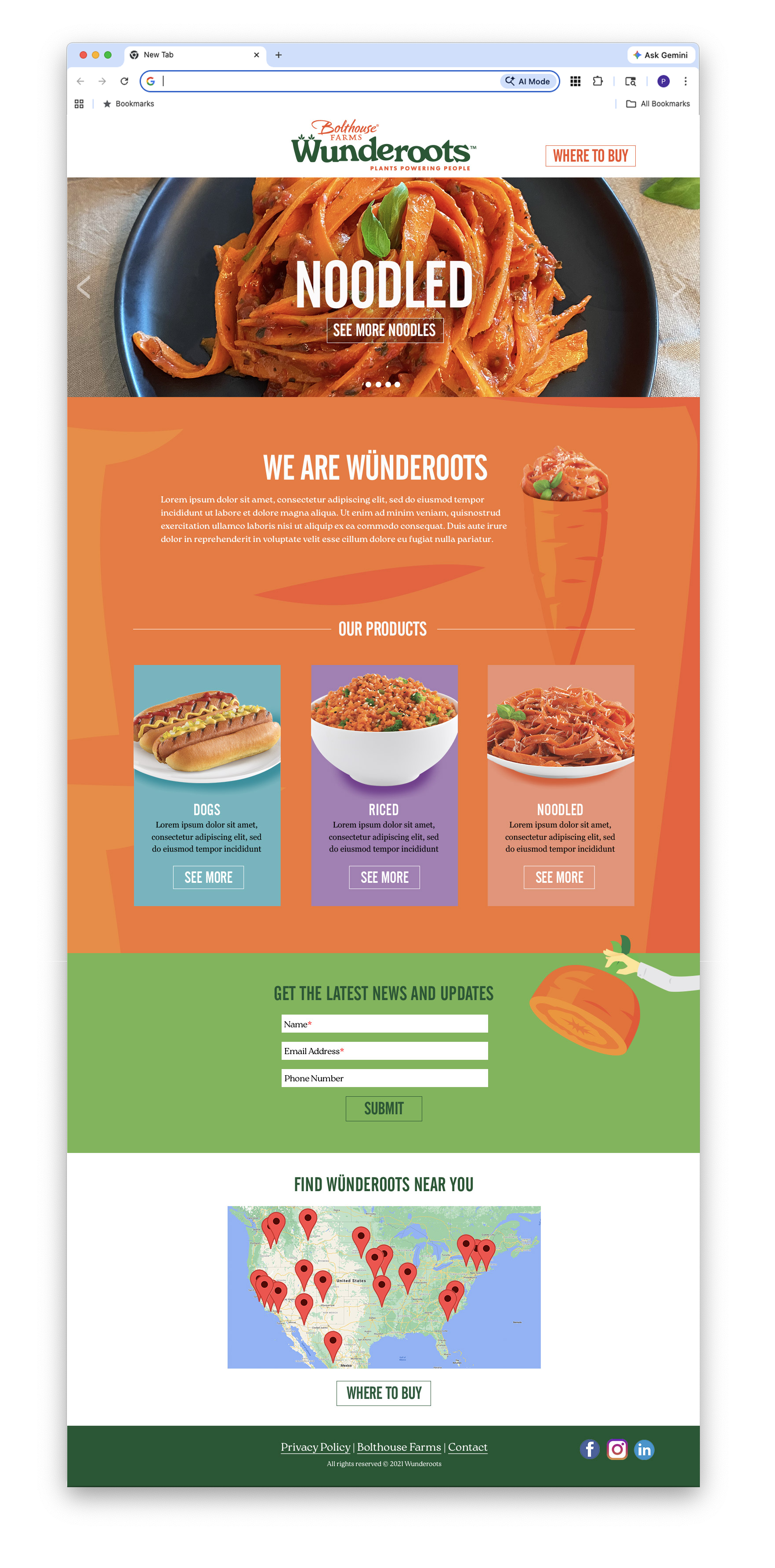 Wunderoots web page example