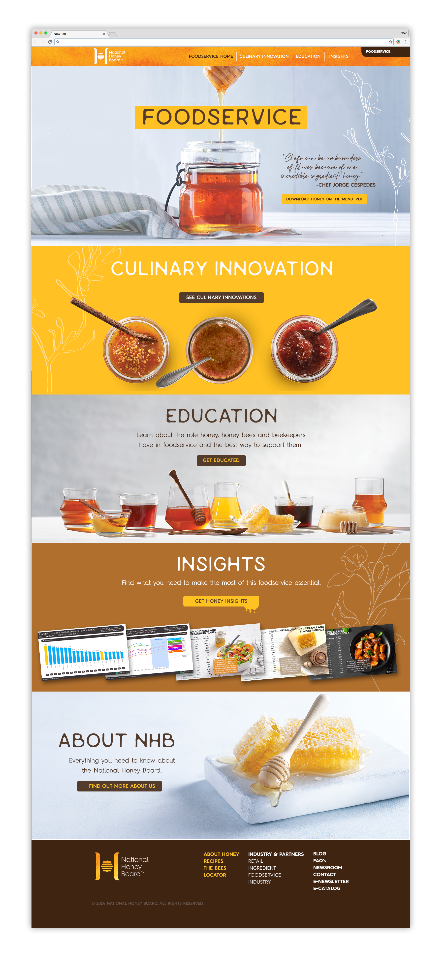 National Honey Board web page example